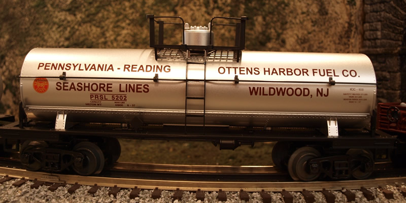 O Gauge MTH PRSL Tank Car marked for the fictional "Ottens Harbor Fuel Co. Wildwood, NJ"