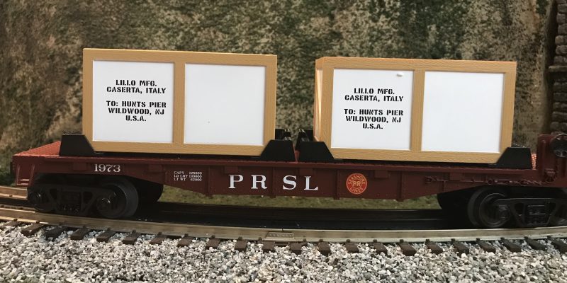 O Gauge PRSL Flat Car carrying two crates